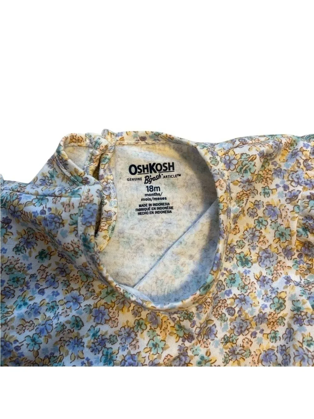 OshKosh B'gosh Multicolor Floral Baby Bodysuit Long Sleeve Size 18M New
